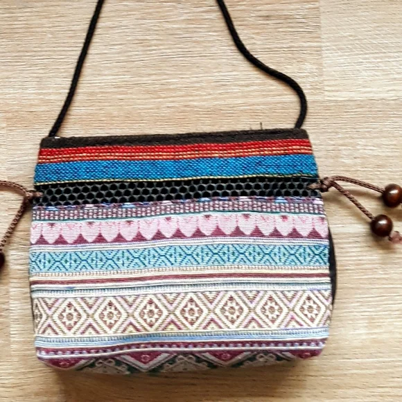 Handmade Hmong Colorful Textile Embroidered Crossbody Bag - Picture 3 of 11